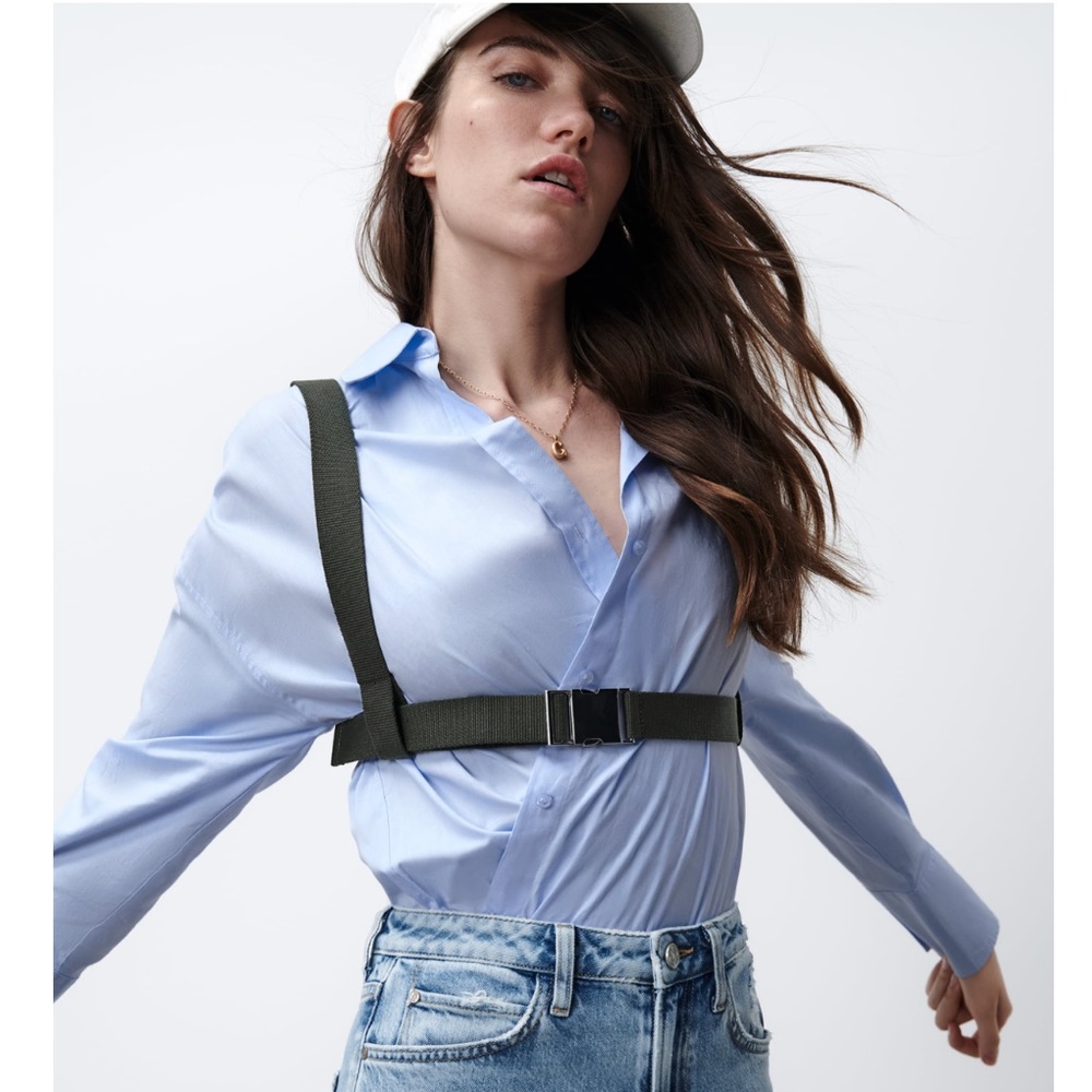 Zara Green Harness Buckle Belt - Picture 2 of 8